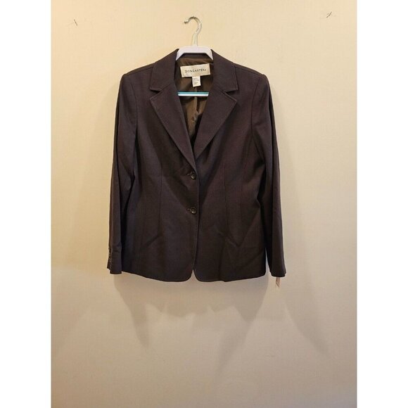 NWT‎ Women's Doncaster 100% Wool Blazer Jacket Lined Brown Size 14 - Picture 1 of 8
